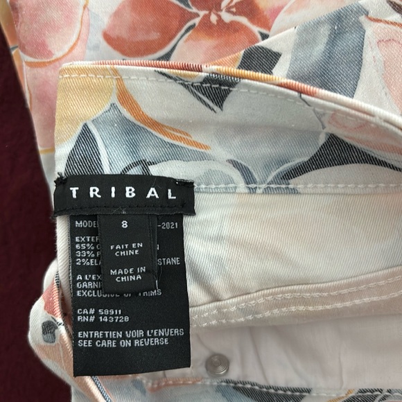 Tribal Pants - Tribal floral crop pants